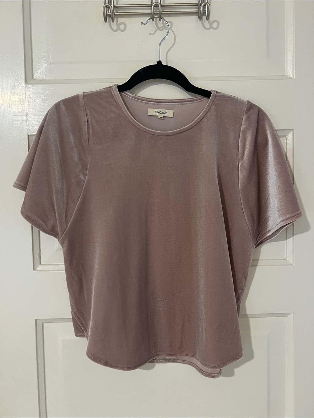 Madewell Dusty Mauve Velvet Short Sleeve Tee